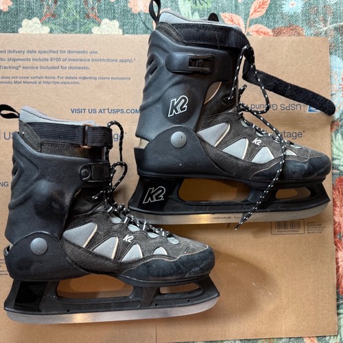 K2 Ice Ascent SoftBoot Men's Ice Skates Black Grey Size 10 I18006 100C