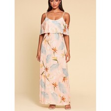 Show Me Your Mumu Caitlin Ruffle Tropical Maxi Dress in Paradise Party