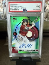 2023 Topps Finest Corbin Carroll RC Auto Green Refractor /99 PSA 9 Diamondbacks