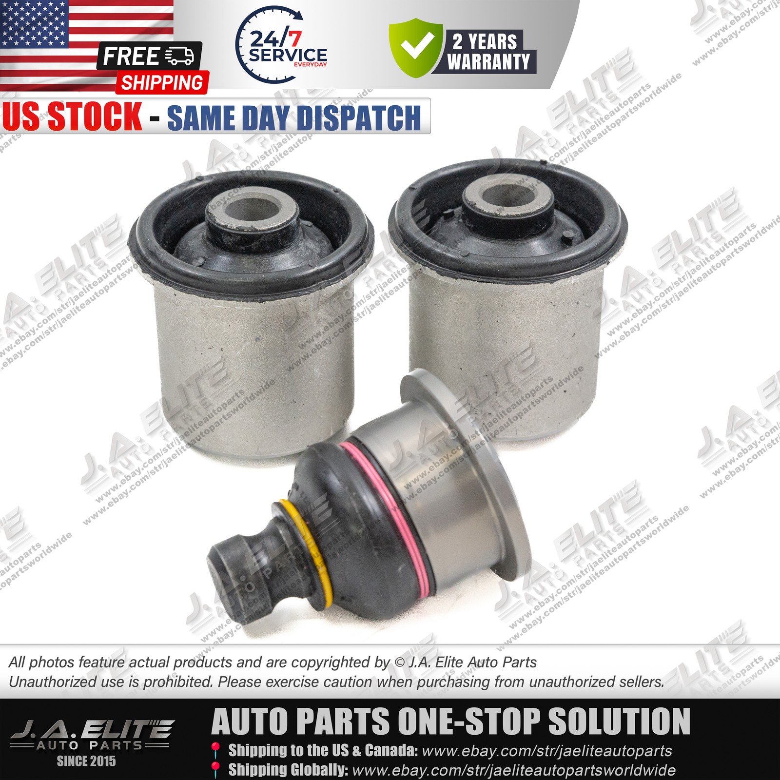 3pcs Front Upper Control Arm Ball Joint & Bushing fit Bentley Mulsanne
