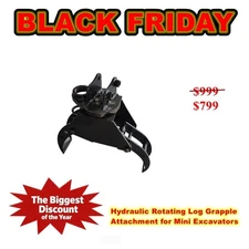 AGT Hydraulic Rotating Log Grapple Attachment for  Mini Excavators | 12EX-XZZMQ