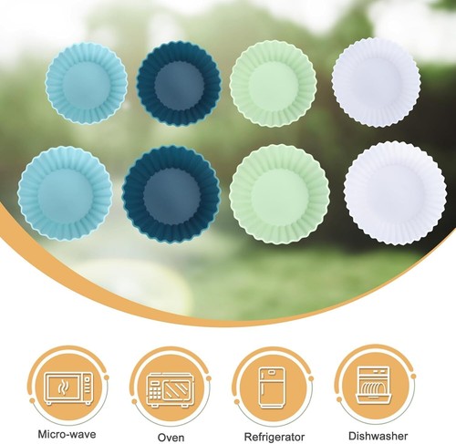 Large Silicone Baking Muffin Cups 12 Pack Reusable Cupcake Liners Jumbo Size ... - 第 4/7 張圖片