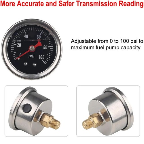 Universal Adjustable Fuel Pressure Regulator Kit Oil 0-100psi Gauge-6AN ...