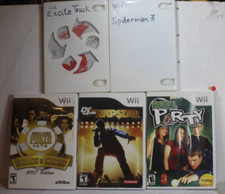 5 Wii Game Lot Excite Truck Pool Party SpiderMan 3 Def Jam Rapstar Poker