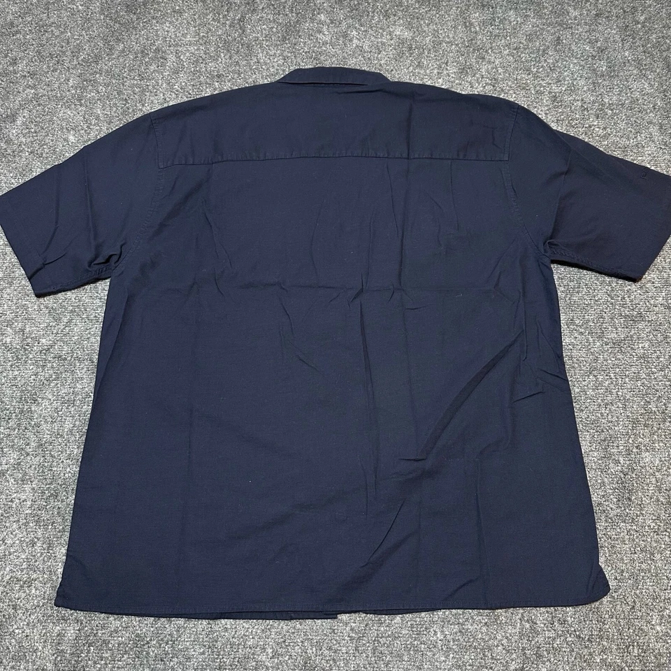 Ping Shirt Mens Extra Large Navy Blue Cotton Button Down Collar Short Sleeve - Image 2 of 4