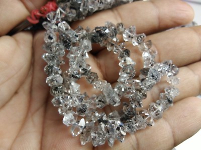 SUPER TOP AAA HERKIMER DIAMOND QUARTZ NUGGETS 7-8 MM  BEADS 7'' STRANDS
