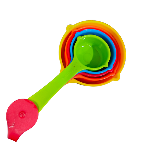 Kitchen Measuring Cups And Spoons Set Cooking Tool 6 pcs Plastic Multi Color - Picture 3 of 6