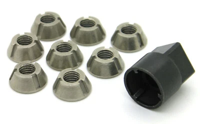LPF 5/16-18 T-Groove Tamper Proof Security Nuts x 8 & Tool Stainless Tri Anti-Theft