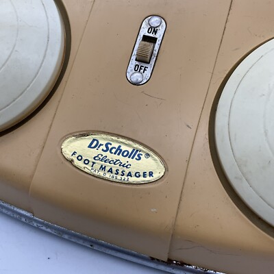 Vintage Dr. Scholls Dual Head Foot Massager Harvest Gold Electric Vibrating  | eBay