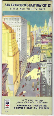 Standard Stations Ölkarte San Francisco & East Bay Städte Straßen Umgebung 1939