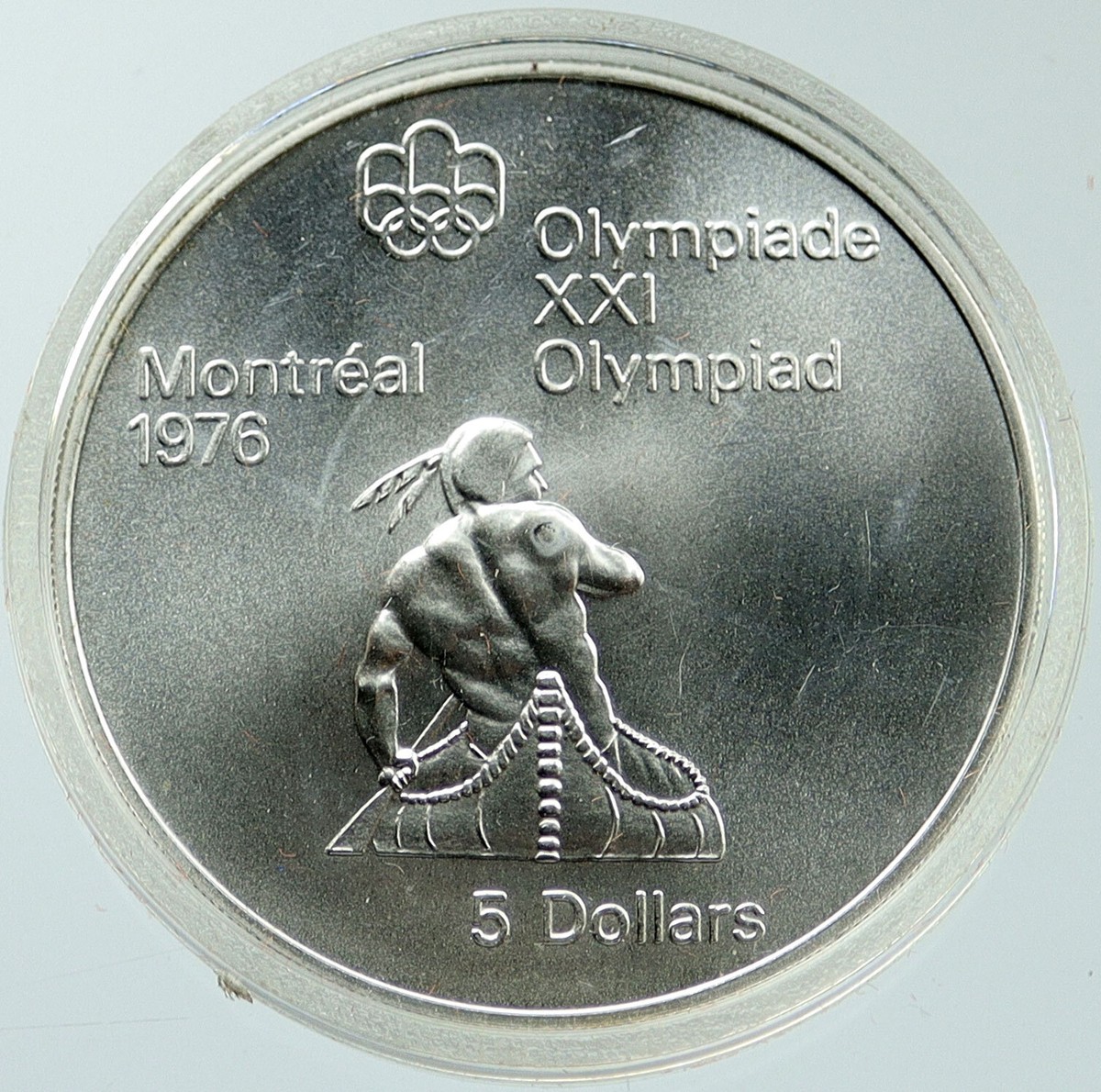 1974 CANADA UK Elizabeth II Olympic Montreal Native BU Silver $5