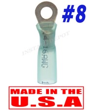 25 pcs 3M BLUE HEAT SHRINK RING TERMINALS MARINE WIRE CONNECTORS 8 STUD EYE