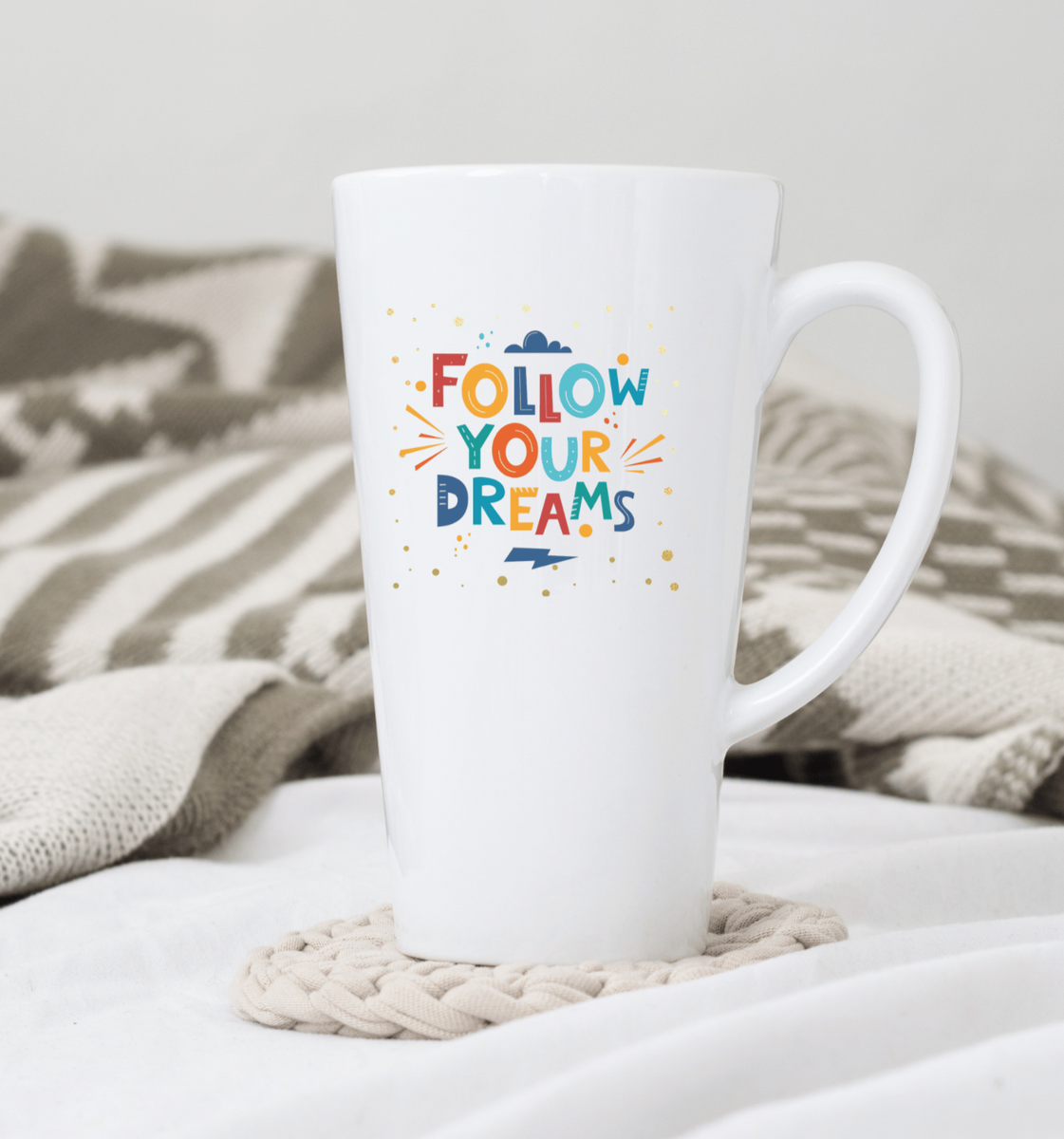 Follow Your Dreams Coffee Tea Latte Mug Cup 17 Oz Ceramic White by Mugzan |  eBay
