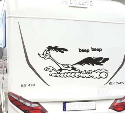 Roadrunner Aufkleber 110x52cm CW016 Road Runner Auto Womo Wohnwagen LKW PKW XXL