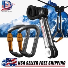 30KN Aluminum D Ring Screw Carabiner Locking Hook 27KN Climbing Rescue Loop Rope