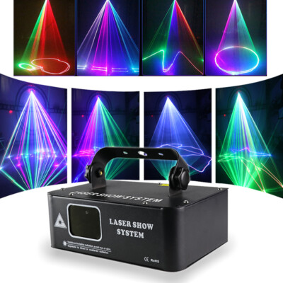 RGB Laser Projektor Strobe LED Bühnenlicht DMX Lichteffekt Beam Disco Halloween