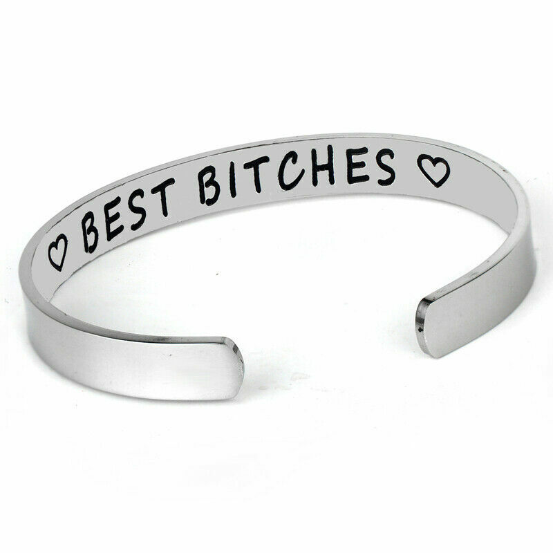 1x Best Bitches Stainless Steel Bracelet Best Friend Friendship Bangle Cuff  Love