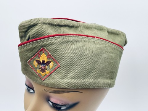 Vintage Pfadfinder Armee grün Garnison Mütze sanforisiert groß 7-71/8 offiziell BSA - Bild 2 von 11