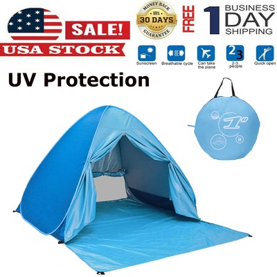 Outdoor 2 3 Persons Quick Automatic Pop Up Instant Portable Cabana Beach Tent Ebay