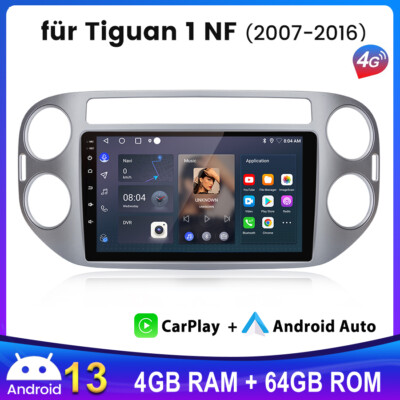 4+64G Carplay Autoradio Android 13 Für Tiguan 1 NF 2007-2016 GPS WIFI SWC 8-Kern