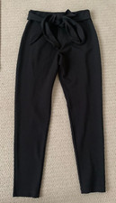 Nookie - Black Suit Pants with Tie Up Waist - Made in Australia - Size Large