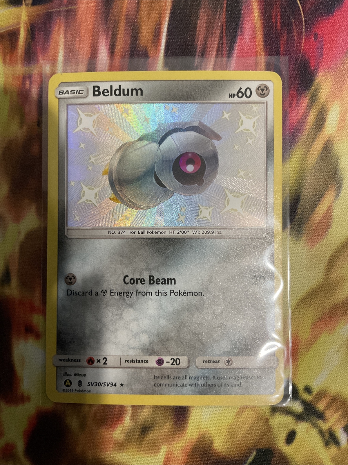 Beldum SV30/SV94 Hidden Fates Holo Rare Pokemon Card
