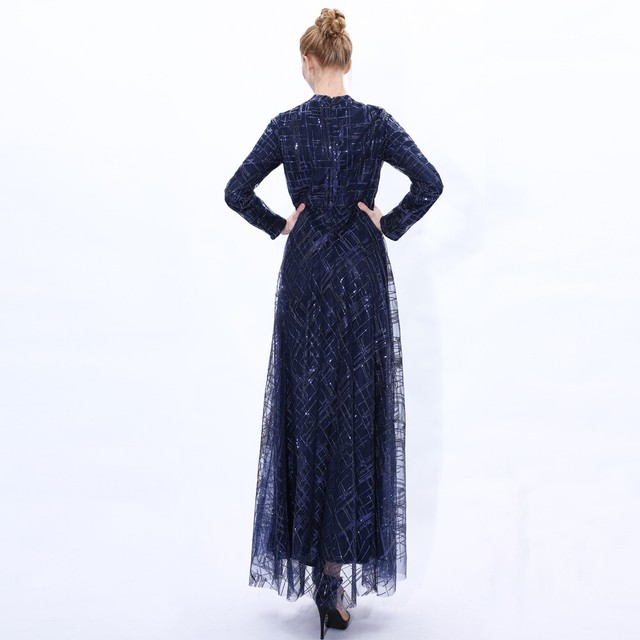 Dubai Sequin Abaya Kaftan Women Muslim Long Sleeve Party Dress Gown Jilbab Robes | eBay
