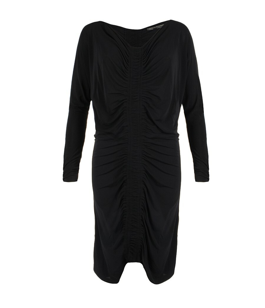 all saints black dress long sleeve Allsaints Dress Womens 6 Black Sara Layered Ribbed Long Sleeve Mock Neck  Pencil