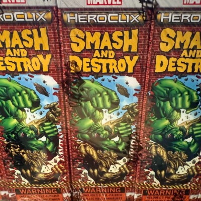 HeroClix Smash and Destroy Lot of 9 C & U Figures w/Cards