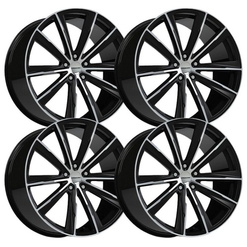 (Set-4) Vision 471 Splinter 20x10.5 5x112 30mm Black Machined Wheels 20 ...
