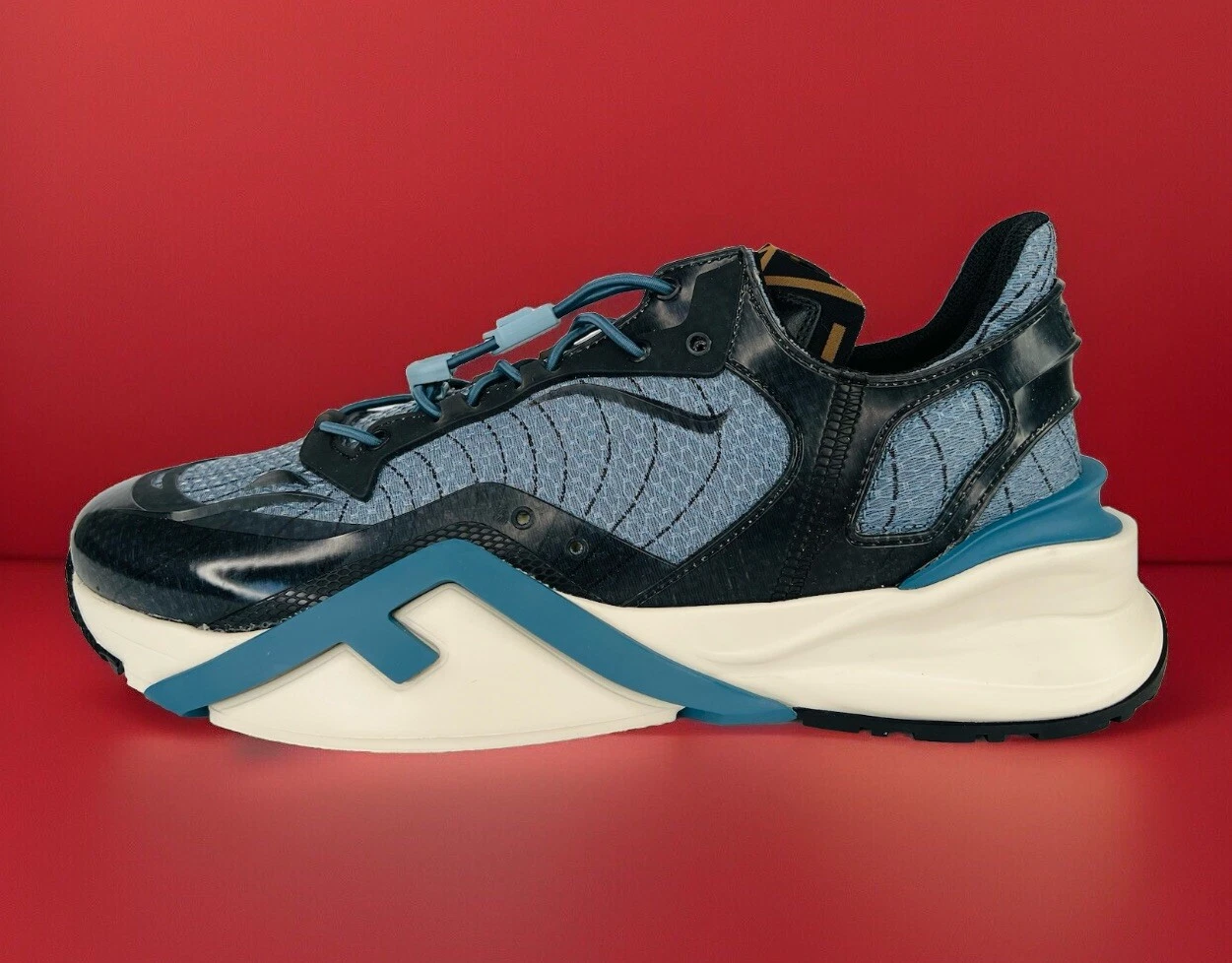 Sneakers FENDI Flow FF nylon trasparente mix media logo UK 10 US 11 EU 44