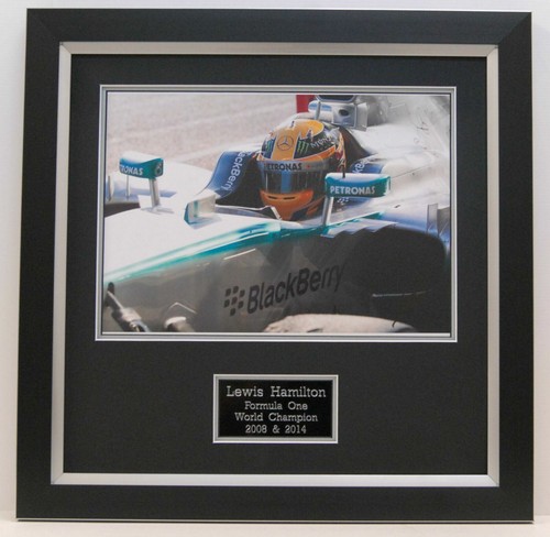 Lewis Hamilton Genuine Hand Signed FRAMED PHOTO MERCEDES (A)