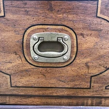 Drexel Oxford Square Drawer Pull Brass Bail Vintage Handle For Campaign Dresser