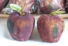 Apple Ornaments 2 3/8" Sugar Frosted Xmas Decor Plum Green 16 Pc.