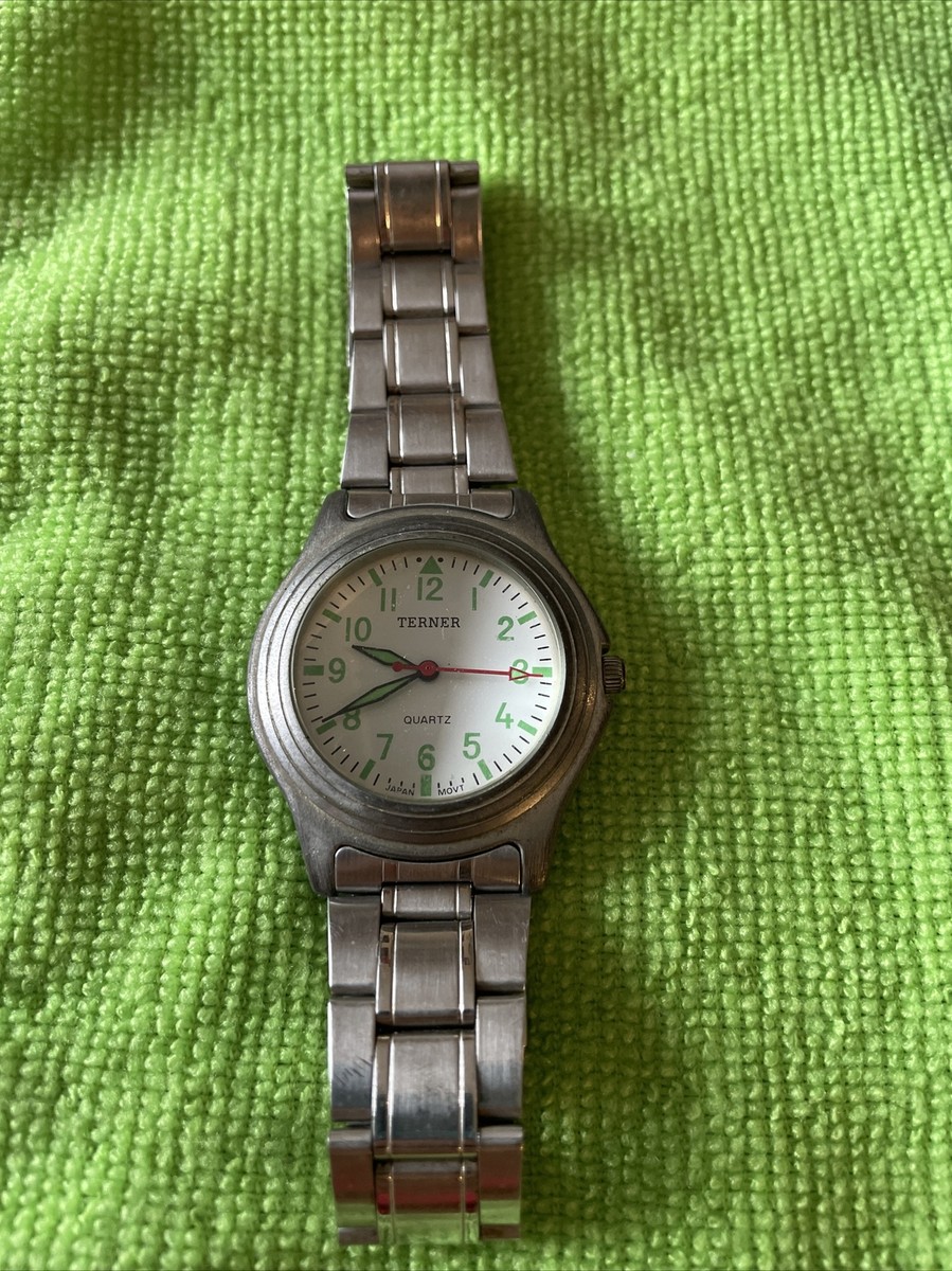 Vintage BIJOUX TERNER TK-1469G Japan Movement Men's Green Face