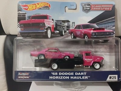 HOT WHEELS Hotwheels 1/64 🇫🇷Team Transport 68 dodge dart + horizon hauler #25