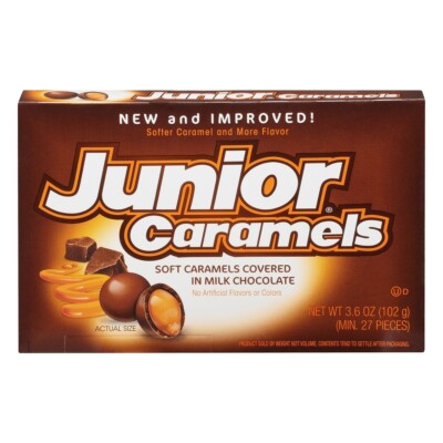 Junior Caramels Chocolate Candy Theater Box ( LOT OF 2 BOXES)