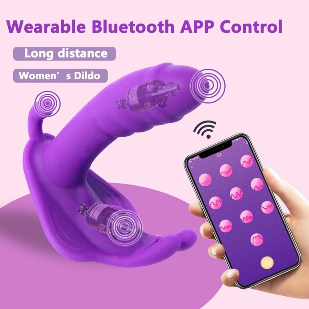 APP Control Wearable Dildo Vibrator G-spot Butterfly Panties Adult Toy for  Women