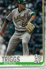 #565 Andrew Triggs Oakland Athletics 2019 Topps Series 2 Baseball Card GAN