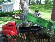 Large Pressed Steel Vintage Wyandotte 1950's 'Red  Green' Dump Truck