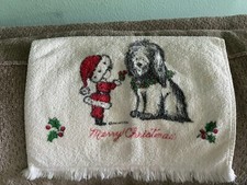 Vintage Cannon Kitchen Dish Hand Towel Christmas Made in USA