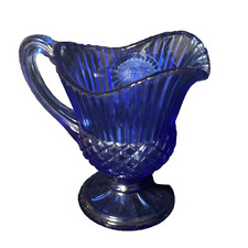 AVON FOSTORIA MT. VERNON BLUE DESIGN FOOTED C...
