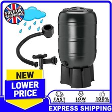 210 Litre Large Black Water Butt Complete With Stand, Filler, Tap & Lockable Lid
