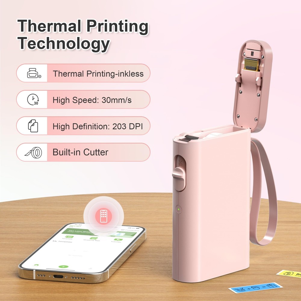 Bluetooth Label Maker Machine P21 with Tape Wireless Mini Printer for Home Office