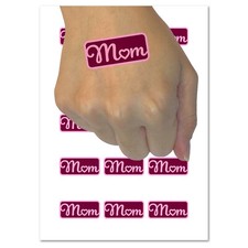 Mom with Heart Temporary Tattoo Water Resistant Fake Body Art Set