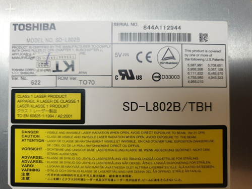 TOSHIBA SD-L802B DVD MULTI DISK DRIVE BRAND NEW
