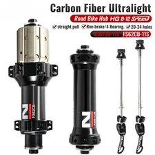 Road Fiber Bike Carbon Hubs Rim Brake 11 Speed 20H 24H Front 2 Rear 4 Bearings