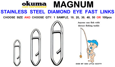 OKUMA DIAMOND EYE: BREAKAWAY FAST LINKS MEERESANGELSCHNUR KÖDER BLEI GEWICHT CLIP