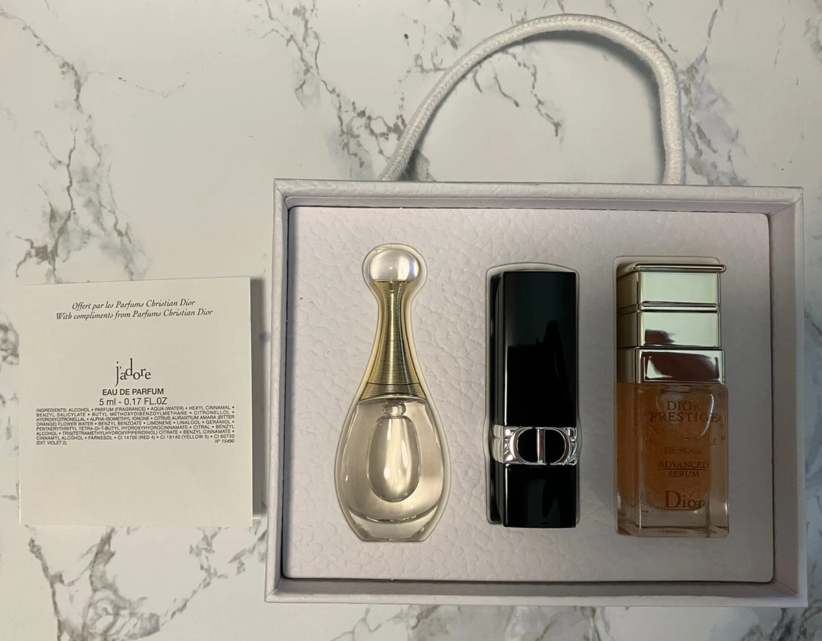 NIB Dior Travel Set J'adore Parfume, Rouge Lipstick 999 Prestige