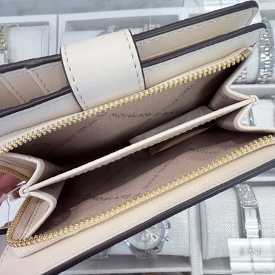 mkちゃん MICHAEL KORS JET SET TRAVEL MD BIFOLD ZIP COIN CARD WALLET MK LOGO